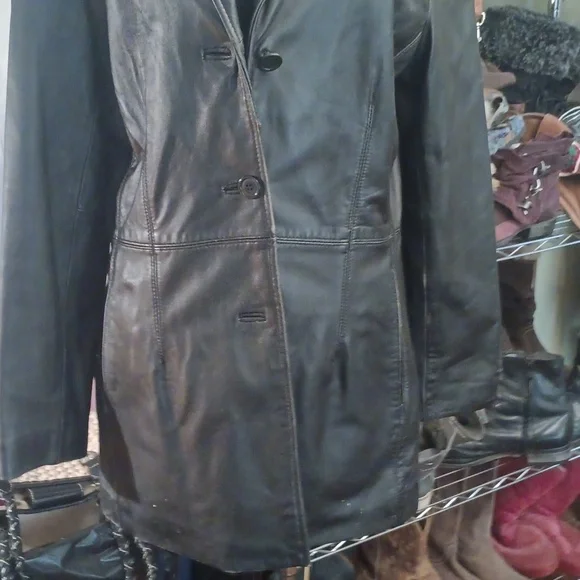Colebrook Women's Black Leather Coat Size Small - Picture 3 of 9